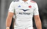 Le Français Antoine Hastoy lors du premier test international de rugby de la tournée d'été entre la Nouvelle-Zélande et la France, à Dunedin, le 5 juillet 2025