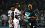 L'attaquant franco-malien du FC Porto Moussa Marega en colère après avoir été la cible de cris racistes lors du match de championnat portugais contre le Vitoria Guimaraes le 16 février 2020 à Guimaraes (Portugal).