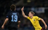 Le défenseur Senad Luli? et la Lazio Rome humiliés par le Sparta Prague de Ladislav Krejci, en Europa League, le 17 mars 2016 à Rome 