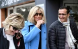 Michèle "Mimi" Marchand (d) Brigitte Macron au Touquet dans le Pas-de-Calais, le 22 avril 2017