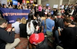 Une manifestation contre la confirmation du juge Kavanaugh à la Cour suprême des Etats-Unis, le 1er octobre 2018 à Boston, dans le nord-est du pays 
