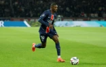 L'attaquant du Paris SG Ousmane Dembélé au cours du match de Ligue 1 contre Brest au Parc des Princes le 14 septembre 2024 à Paris