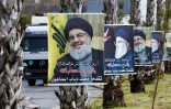 Des portraits du chef du mouvement chiite Hezbollah, Hassan Nasrallah, dans la capitale libanaise, le 14 mai 2022