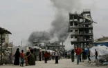 Pendant une frappe israélienne sur une maison de Jabalia, dans le nord de la Bande de Gaza, le 15 mai 2025