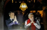 Le président français Emmanuel Macron (g) et le Premier ministre indien Narendra Modi à Jaipur, en Inde, le 25 janvier 2024