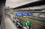 Le circuit du Grand Prix de Russie de F1 détrempé et sous la pluie le 25 septembre 2021 à Sotchi