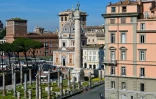 La colonne de Trajan et des Forums impériaux, le 11 mars 2021 à Rome