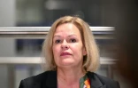 La ministre de l'Intérieur allemande Nancy Faeser, le 1er novembre 2024, à Francfort, en Allemagne