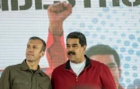 Le vice-président Tarek El Aissami (g) et le président du Vénézuela Nicolas Maduro à Caracas, le 31 janvier 2017 