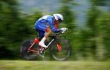 Le Français Thibaut Pinot lors du contre-la-montre du Giro, le 22 mai 2018 entre Trente et Rovereto 