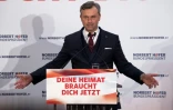 Norbert Hofer, candidat du Parti de la Liberté (FPOE), avec le slogan "Ta patrie a besoin de toi maintenant", à Vienne, le 2 décembre 2016