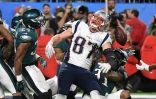 Rob Gronkowski des New England Patriots lors du match contre les Philadelphia Eagle lors du Super Bowl à Minneapolis, Minnesota, le 4 février 2018