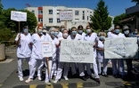 Manifestation de soignants de l'hôpital Casanova à Saint-Denis, le 20 mai 2020