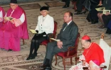 Le président Jacques Chirac et son épouse Bernadette le 20 janvier 1996 dans la Basilique Saint-Jean de Latran à Rome