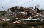 Habitations dévastée par la tempête Harvey à Rockport au Texas, le 26 août 2017.  