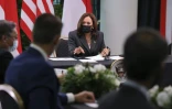 La vice-présidente américaine Kamala Harris lors d'une table ronde à Singapour, le 24 août 2021