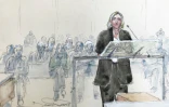 Croquis de Marine Le Pen au palais de justice de Paris, le 1er octobre 2024