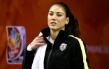 La gardienne de l'équipe des Etats-Unis de football Hope Solo avant une séance d'entraînement, le 29 juin 2015 à Montréal