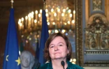 La ministre des Affaires européennes Nathalie Loiseau, lors d'une conférence de presse le 15 mars 2019 à Paris