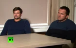 Capture d'écran réalisée le 13 septembre 2018 d'une interview télévisée d'Alexandre Petrov et Rouslan Bochirov sur Russia Today (RT)
