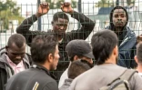 Des migrants lors du démantèlement le 13 septembre 2016 de la "jungle" le campement surpeuplé à Calais