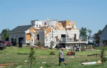 Une maison détruite par une tornade à Mullica Hill, dans le New Jersey, le 2 septembre 2021