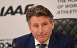 Le Britannique Sebastian Coe, président de la Fédération internationale d'athlétisme (IAAF), en conférence de presse à Doha, le 25 septembre 2019