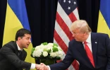 Donald Trump et son homologue ukrainien Volodymyr Zelensky en marge de l'Assemblée générale des Nations unies à New York le 25 septembre 2019
