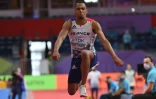 Le Français Jean-Marc Pontvianne en finale du triple saut aux Mondiaux de Belgrade, le 18 mars 2022