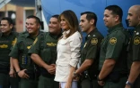 La Première Dame américaine Melania Trump a rendu visite à des gardes-frontières lors de son passage à McAllen au Texas, le 21 juin 2018