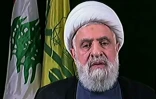 Capture d'écran du  nouveau chef du Hezbollah libanais, Naïm Qassem, lors de son discours à la chaîne de télévision al-Manar du mouvement islamiste depuis un lieu non divulgué, le 30 octobre 2024