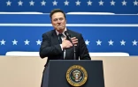 Elon Musk lors d'un meeting à Washington, le 20 janvier 2025, jour de l'investiture de Donald Trump comme 47e président des Etats-Unis