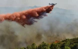 Un avion largue du retardant sur un incendie près de Gignac, le 26 juillet 2022 dans l'Hérault