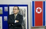Capture d'écran créée le 17 août 2016 d'images filmées par l'AFPTV le 3 novembre 2014, montrant Thae Yong-ho, alors ambassadeur adjoint de Corée du Nord en Grande-Bretagne