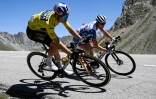 Le maillot jaune du Critérium du Dauphiné, le Belge Wout van Aert, lors de la 7e et avant-dernière étape, disputée entre Saint-Chaffrey et Vaujany, le 11 juin 2022