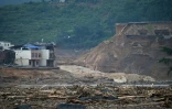 Une section effondrée du réservoir de Liulan, à Hengzhou, le 8 juillet 2026 dans le sud-ouest de la Chine