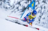 La Française Tessa Worley, lors de la première manche du géant de Coupe du monde de Kranjska Gora (Slovénie), le 8 janvier 2022