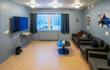 Le salon TV de la prison de Ringerike où Anders Behring Breivik purge sa peine, le 14 décembre 2023 à Tyristrand, près d'Oslo, en Norvège