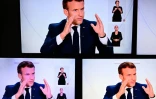 Emmanuel Macron lors d'un entretien télévisé à l'Elysée sur la situation du Covid-19 en France, à Paris le 14 octobre 2020