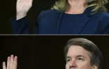 Christine Blasey Ford et Brett Kavanaugh lors de leurs auditions devant la commission judiciaire du Sénat américain, à Washington le 27 septembre 2018