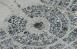 Une photo satellite du festival américain du Burning Man, dans le désert du Nevada, le 29 août 2023