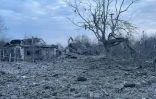 Photo émanant du compte officiel Telegram du gouverneur de la région de Donetsk Vadim Filashkin, le 6 janvier 2024, montrant une habitation détruite après une frappe de missile à Pokrovsk, dans l'est de l'Ukraine