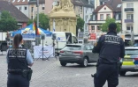 Des policiers sécurisent la zone après que plusieurs personnes ont été blessées lors d'une attaque au couteau le 31 mai 2024 à Mannheim, dans l'ouest de l'Allemagne