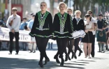 Des danseurs irlandais au 46e Festival interceltique de Lorient, le 7 août 2016