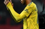 Le joueur d'Arsenal Pierre-Emerick Aubameyang buteur lors du match nul face Ă Manchester United 1-1 le 30 septembre 2019