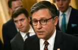 Le président républicain de la Chambre américaine des représentants, Mike Johnson, le 8 avril 2025 à Washington