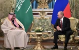 Le président russe Vladimir Poutine reçoit le roi Salmane d'Arabie saoudite au Kremlin, à Moscou