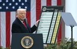 Le président américain Donald Trump annonce des droits de douane réciproques à la Maison Blanche, à Washington, aux Etats-Unis, le 2 avril 2025