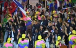 La délégation française au stade Maracana lors de la cérémonie d'ouverture des JO le 5 août 206 à Rio de Janeiro au Brésil