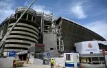 Le stade Santiago-Bernabeu, Ă Madrid, en travaux le 12 mars 2020.